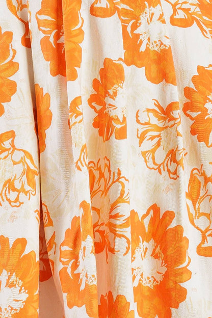 TANGERINE MIMOSAS ORANGE FLORAL MINI DRESS FINAL SALE