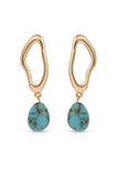 Open Circle Turquoise Dangle Earrings