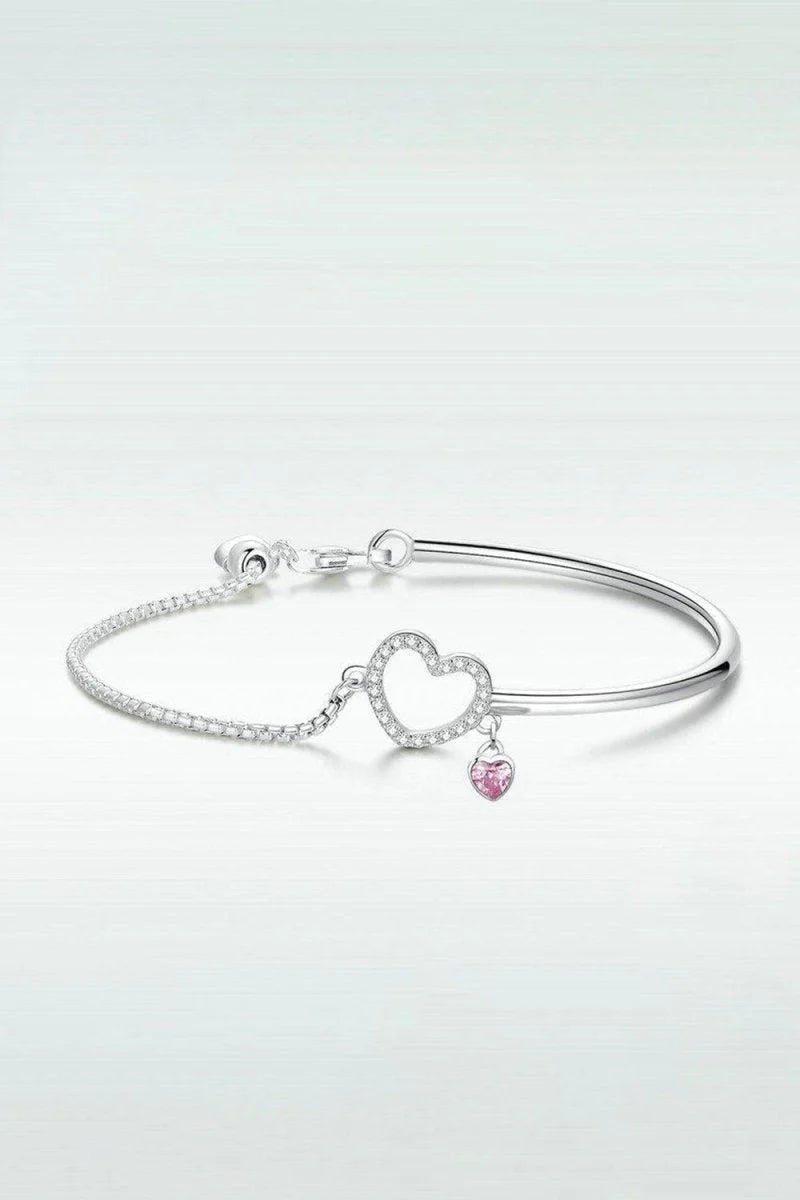 Heart Charm Bracelet in Sterling Silver