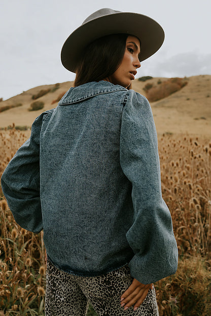 Monique Pleated Blouse in Indigo FINAL SALE