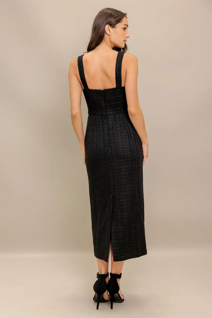 Size Small TWEED NOUVELLE MIDI DRESS FINAL SALE