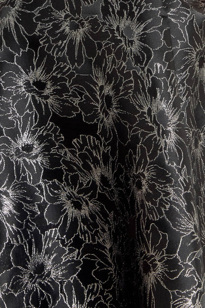 MYSTIC HOUR BLACK SILVER JACQUARD MINI DRESS