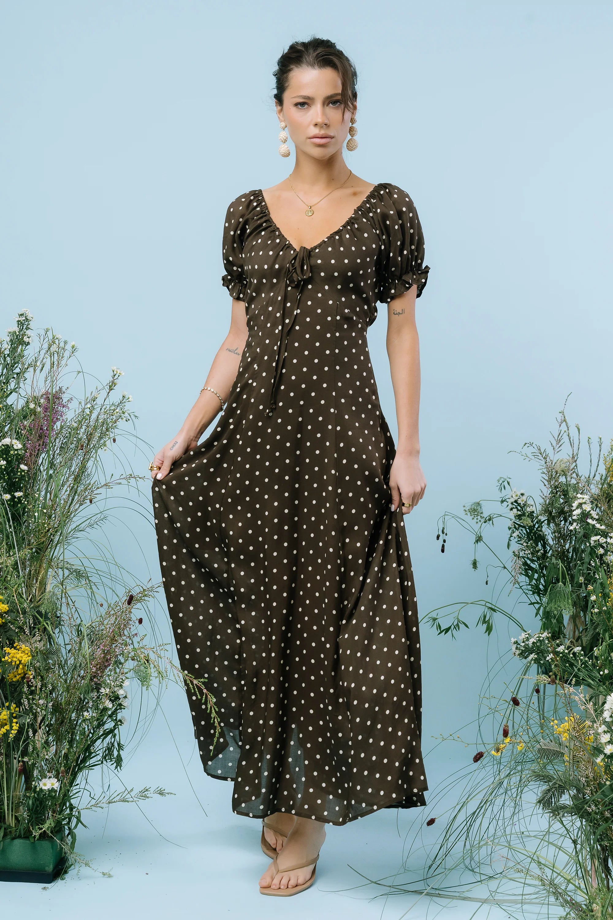 Julianna Polka Dot Maxi Dress