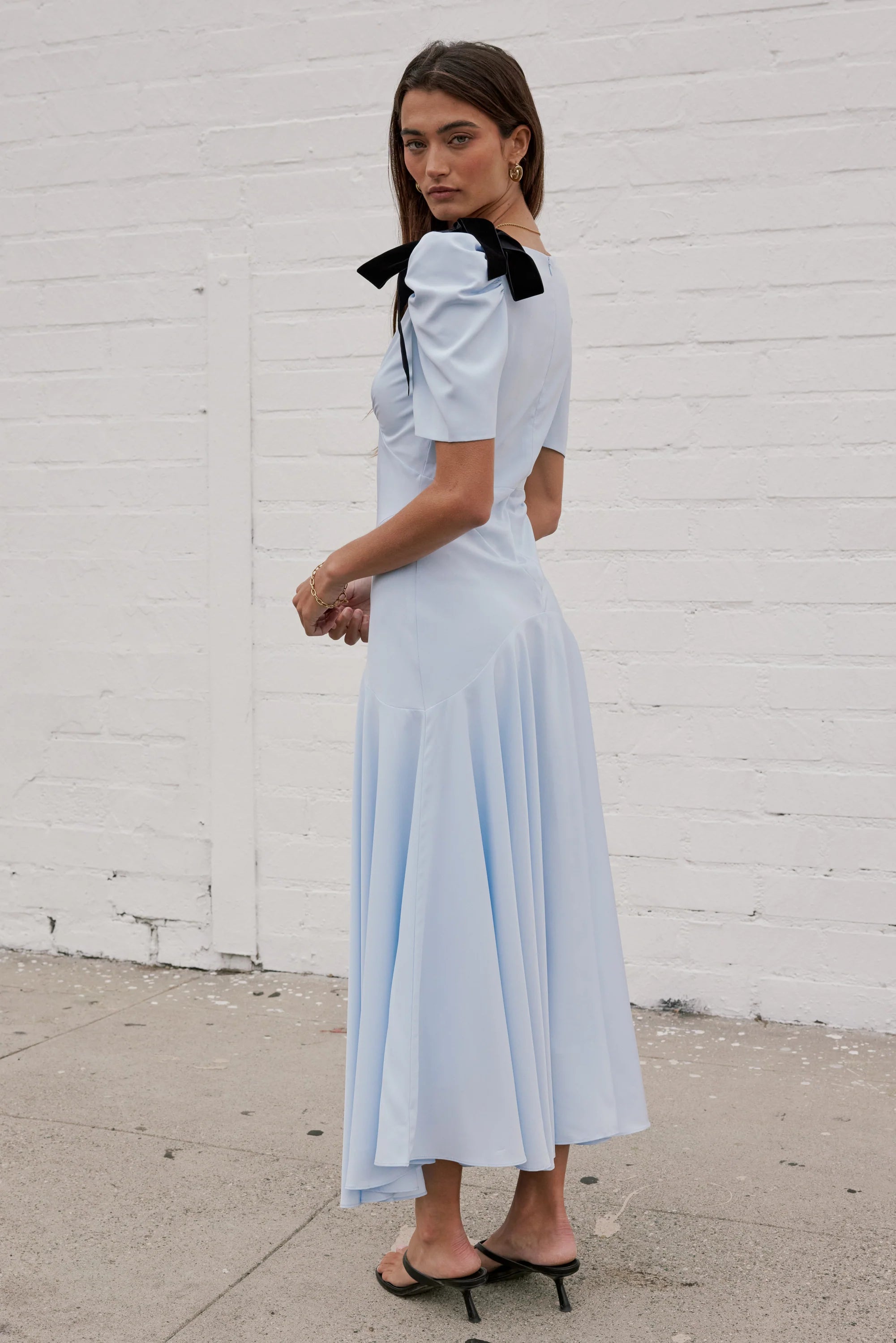 Nellie Drop Waist Maxi Dress in Blue