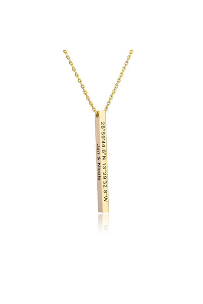 Personalized Gift 3D Bar Dimensional Pendant Necklaces