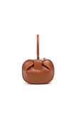 Womens Knotted Cherry Top Handle Clutch in Genuine Leather