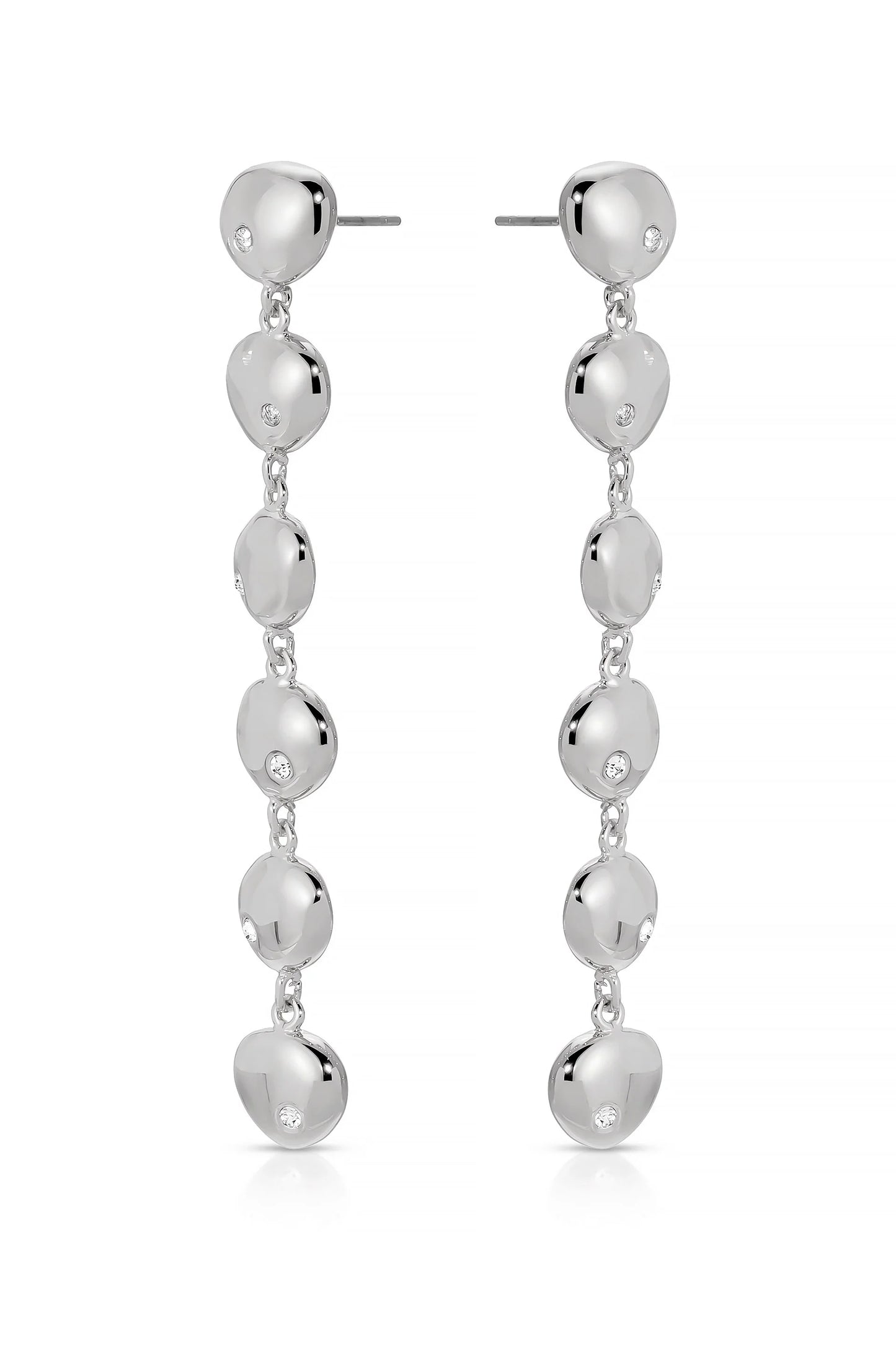 Polished Pebble Linear Dangle Earrings