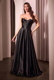 Ellery Gown Satin A line Dress With Pockets