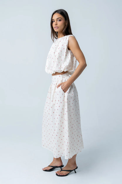 Tyla Cherry Midi Skirt