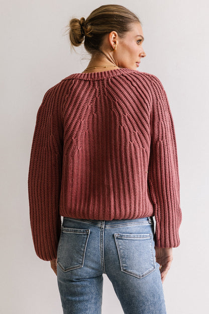 Katie Knit Cardigan in Red FINAL SALE