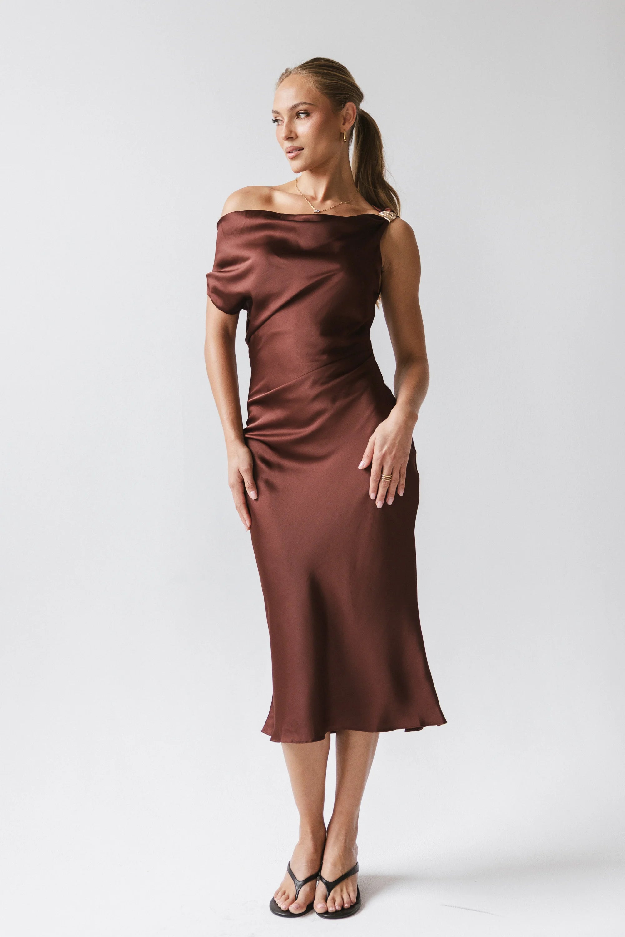 Marcella Satin Midi Dress