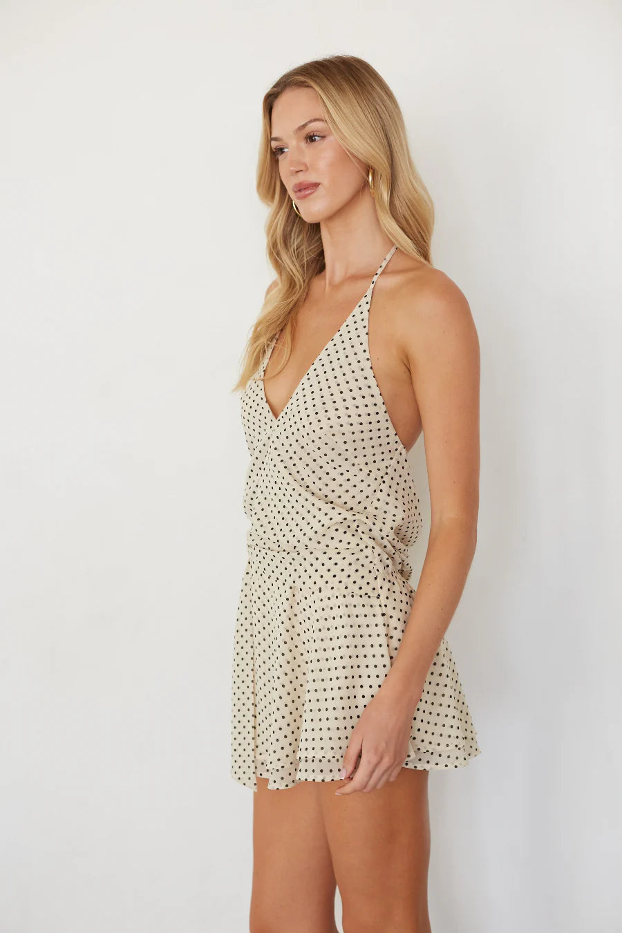 Sabina Polka Dot Mini Romper Dress