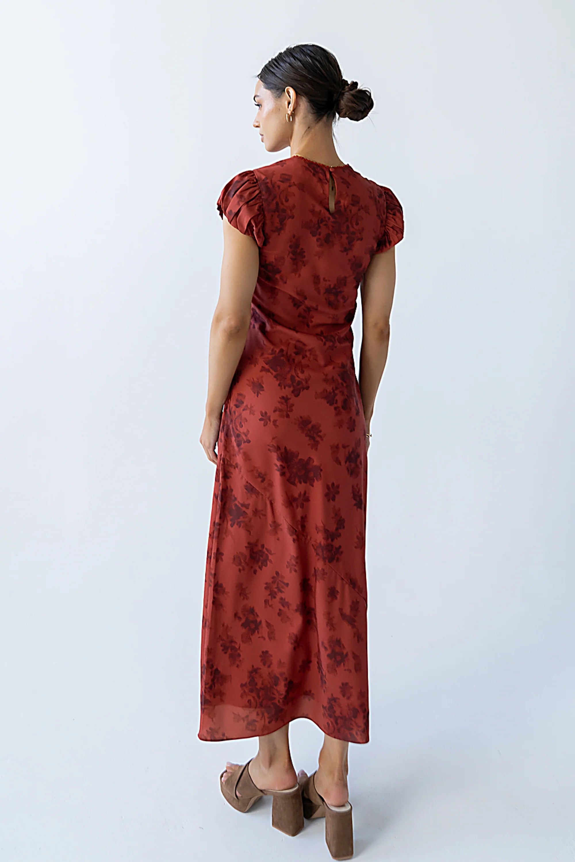 Ellianna Floral Maxi Dress in Brick