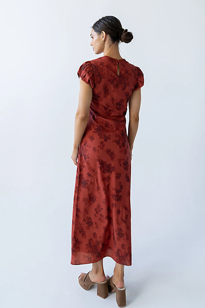 Ellianna Floral Maxi Dress in Brick