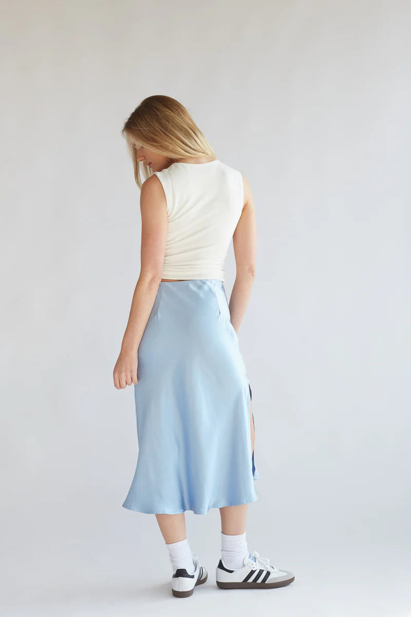 Eliza Satin Midi Skirt