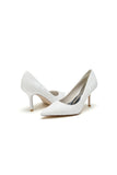 Simple Pointed Toe Lace Wedding Heels