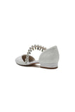 Crystal Strap Lace Round Toe Flats