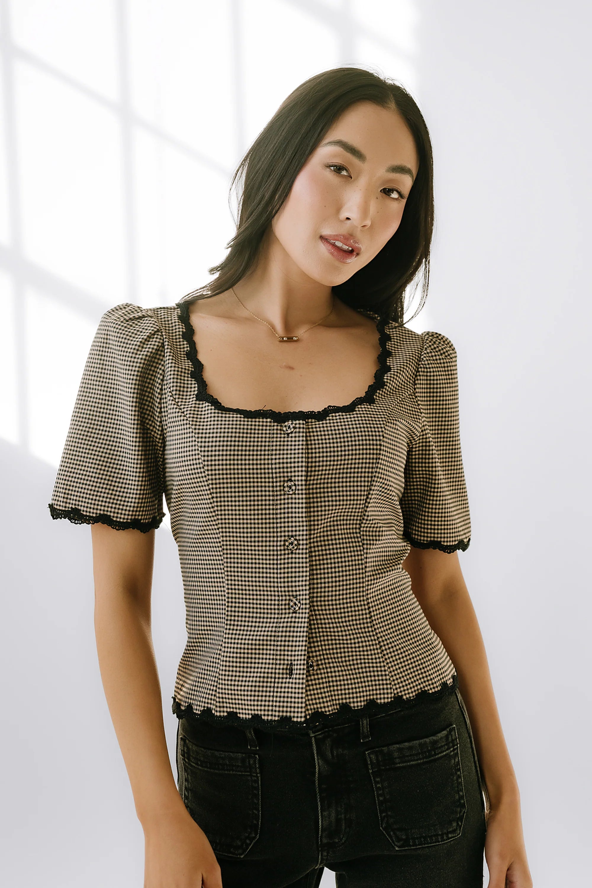 Marrel Gingham Blouse