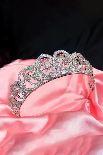 Silver Rheinstone Rhodium plated Princess Tiara