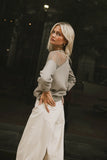 Sandry Tulle Crewneck in Olive FINAL SALE