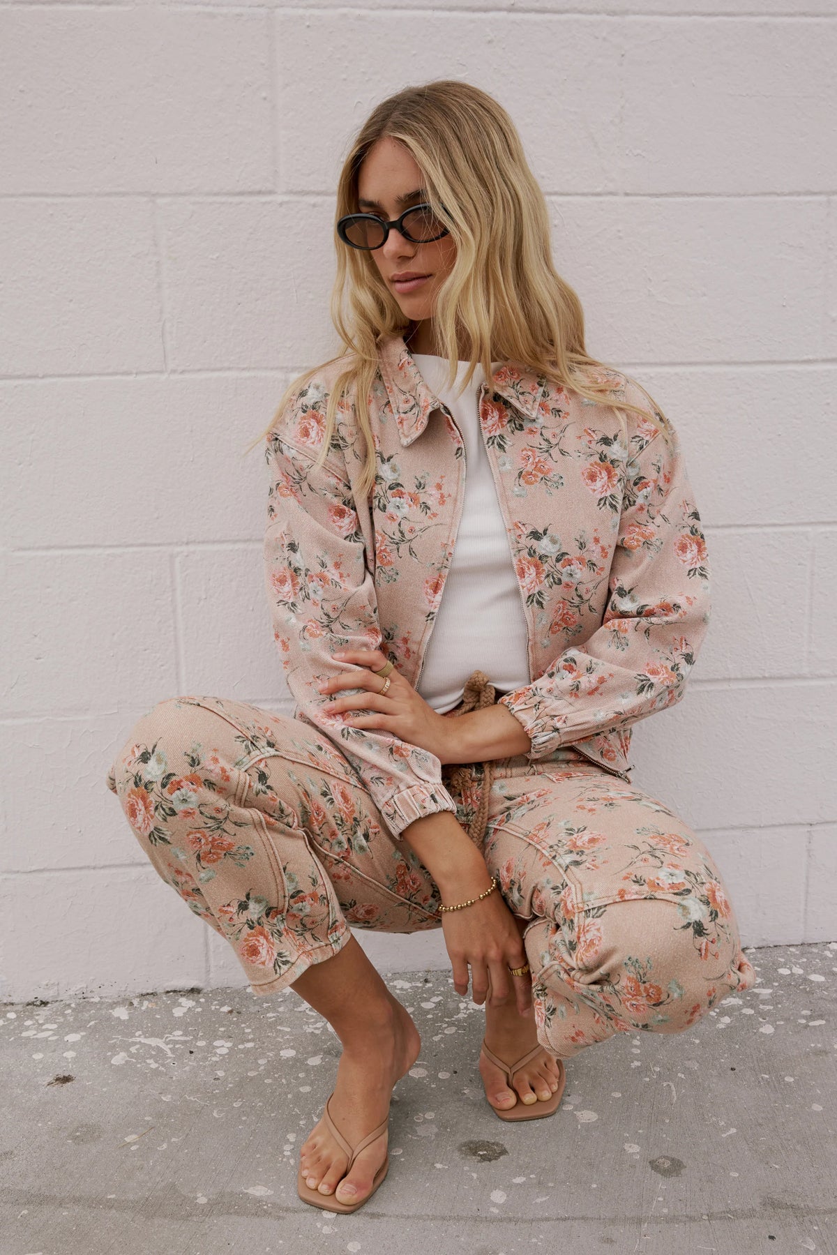 Kellie Floral Bomber Jacket in Vintage Ginger FINAL SALE
