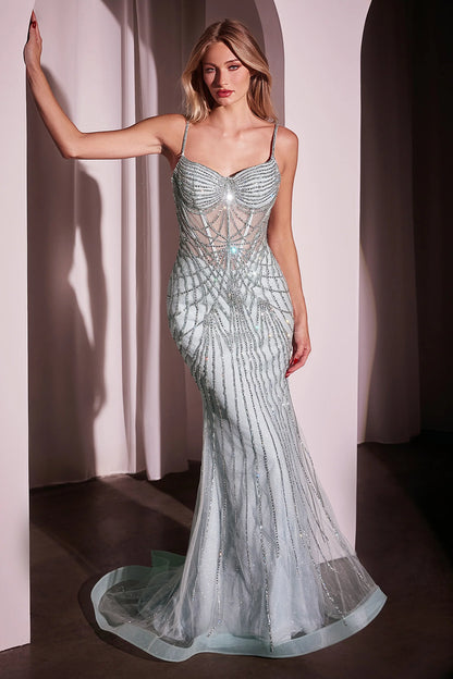 Gale Gown Sweetheart Crystal Beaded Prom Gown