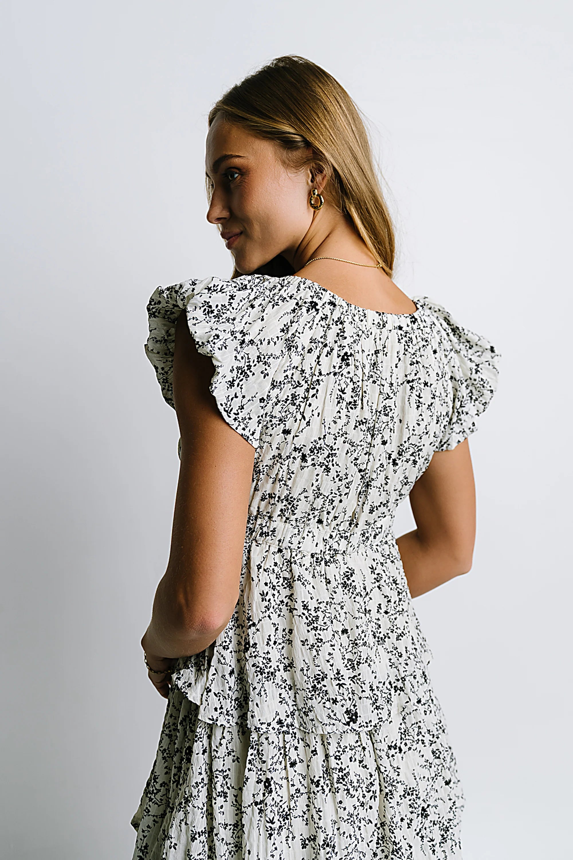 River Ruffle Midi Dress