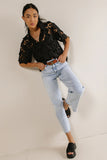 Floral Lace Button Up in Black FINAL SALE