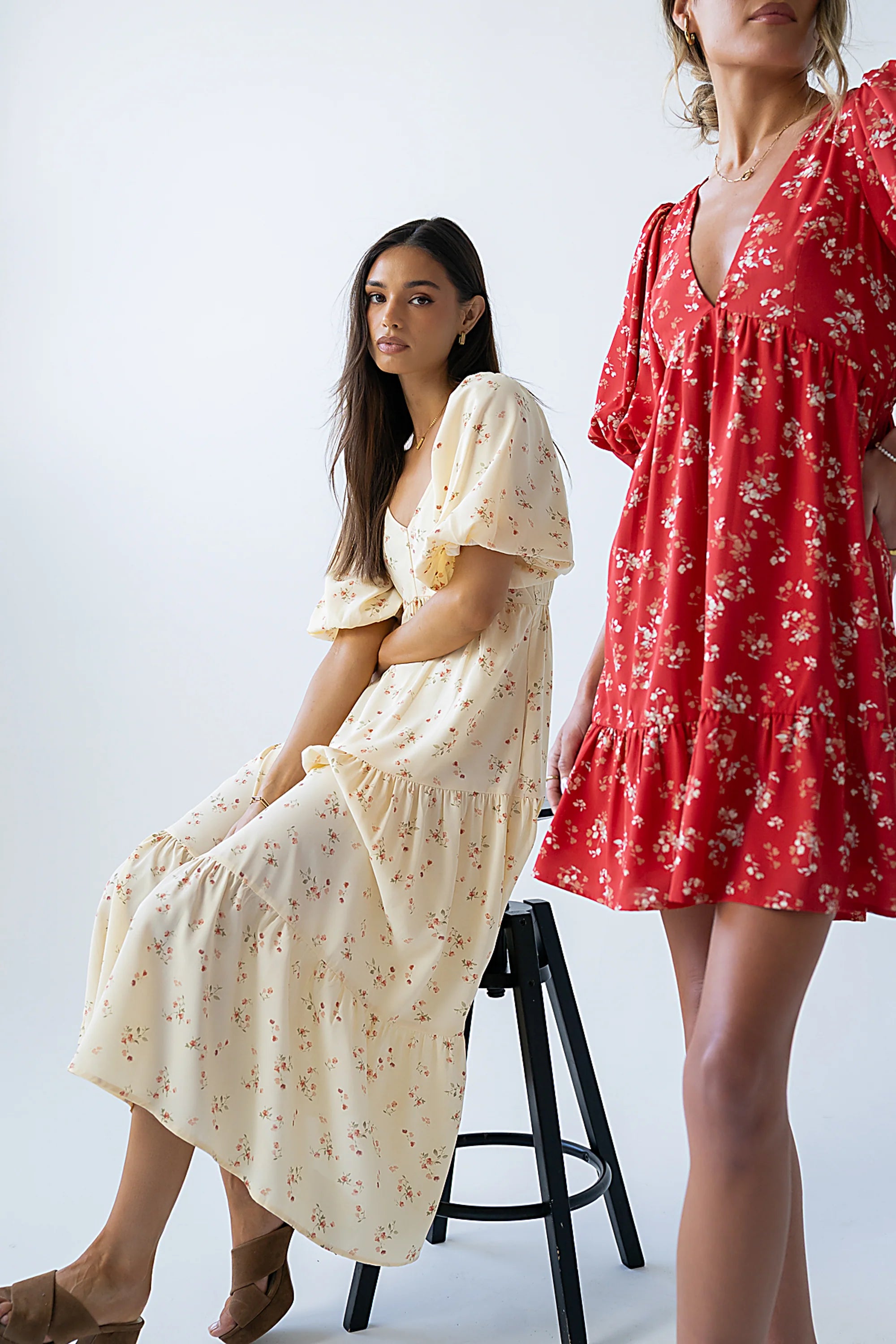 Amy Floral Maxi Dress in Yellow