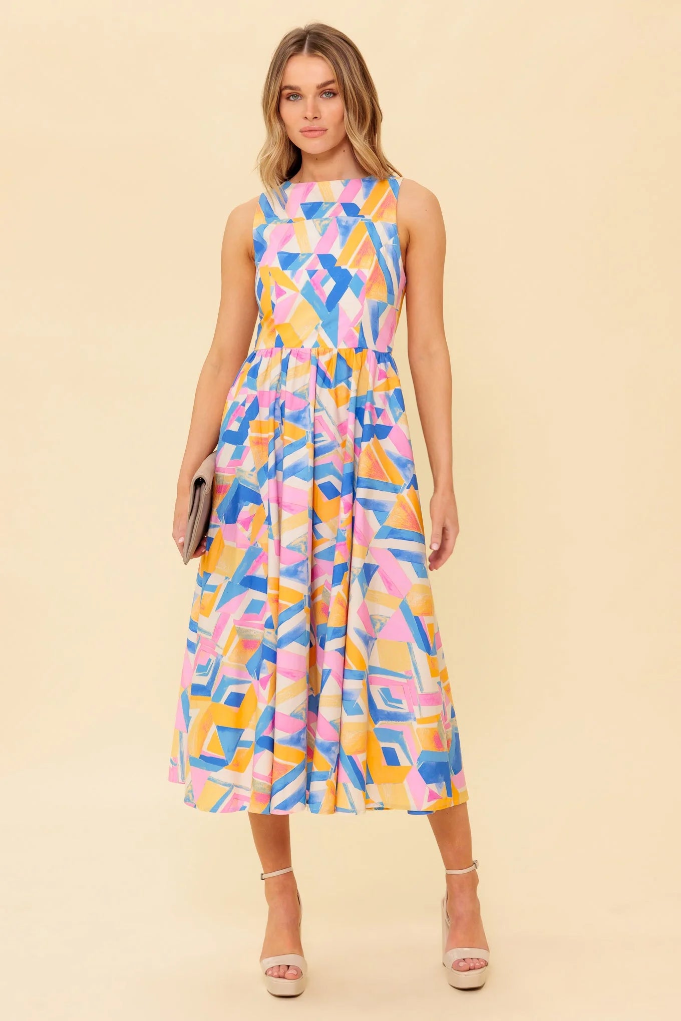 PATTON PARK MIDI DRESS POWDER BLUE PINK