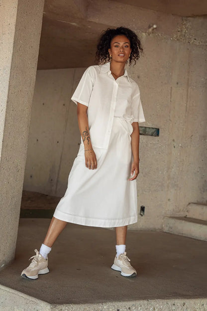 Mallory Textured Skirt in White FINAL SALE