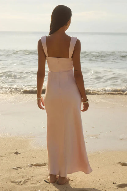 Margot Cowl Neck Satin Maxi Dress