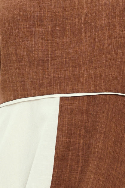 SIENNA FORM COLOR BLOCK MIDI DRESS