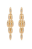 Oval Dome Baguette Dangle Earrings