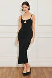 WEST EDGE BLACK SWEATER KNIT MIDI DRESS