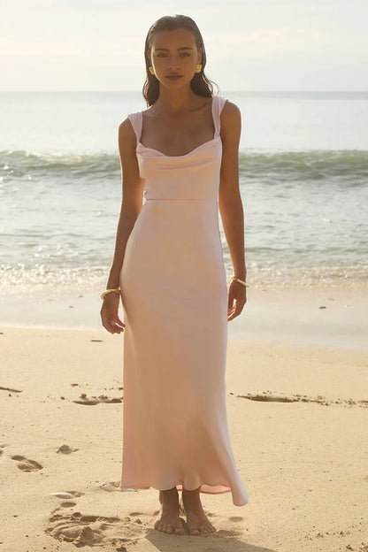 Margot Cowl Neck Satin Maxi Dress