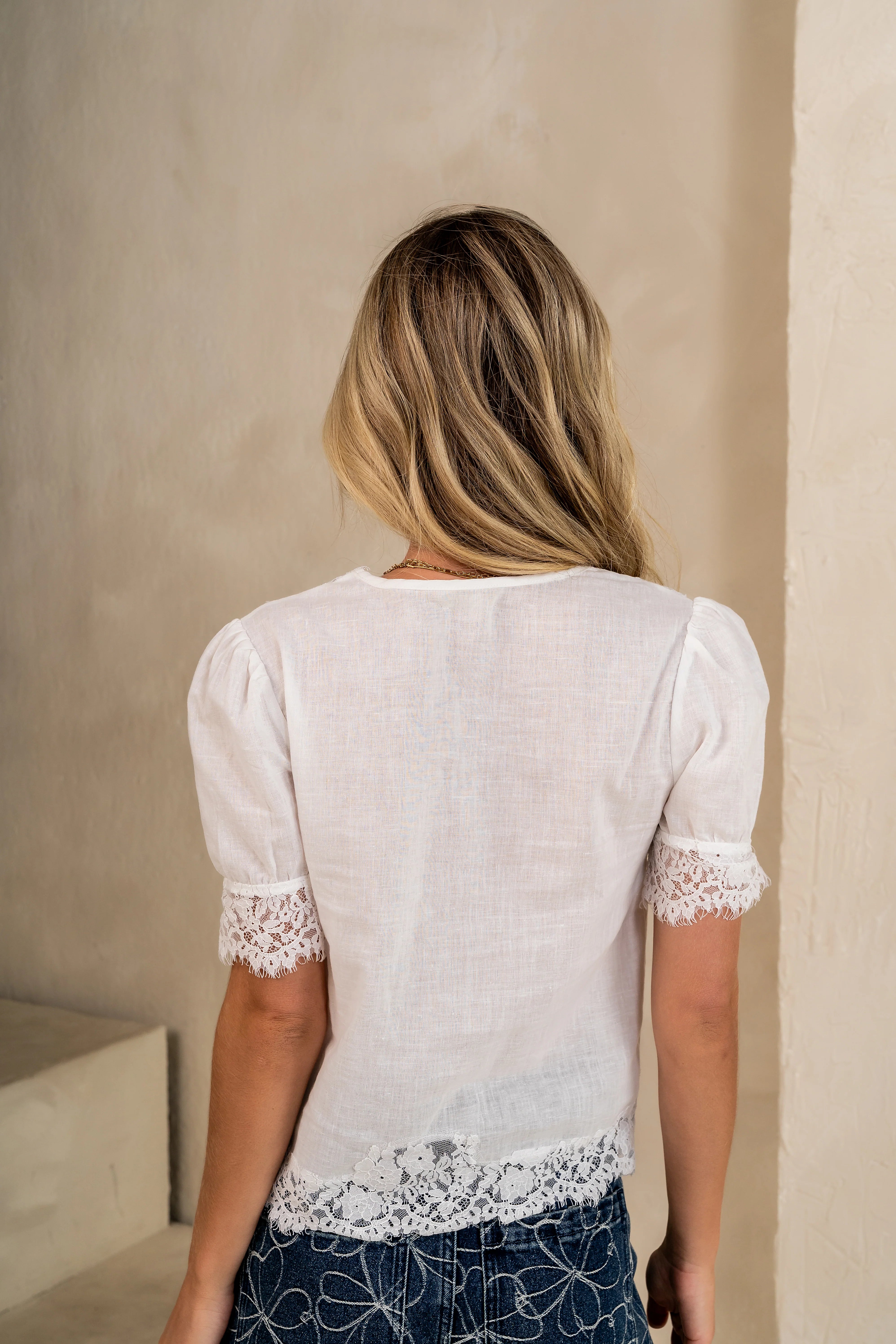 Kora Lace Trim Blouse FINAL SALE
