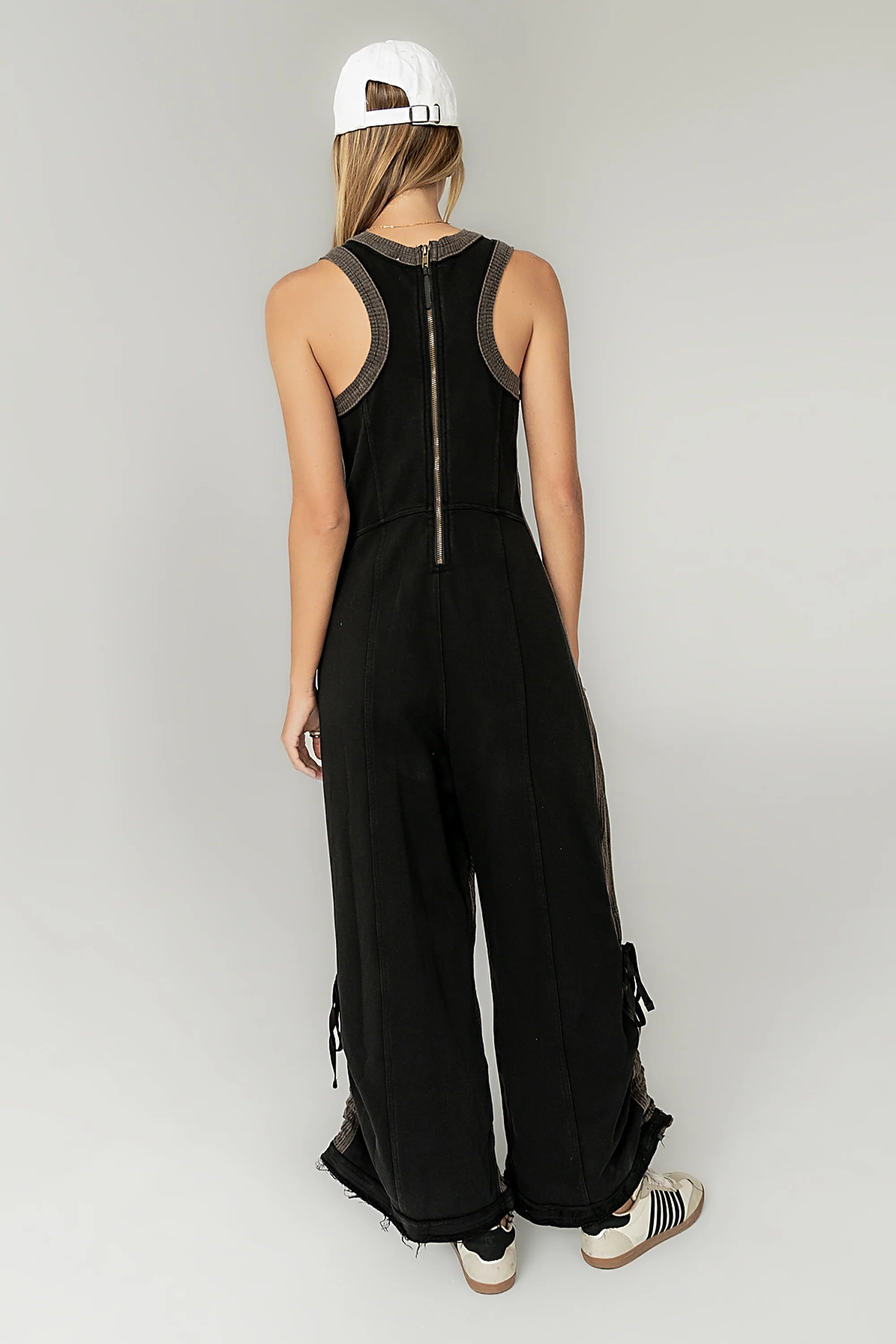 Tristan Knit Jumpsuit in Charcoal