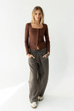 Pura Knit Top in Brown