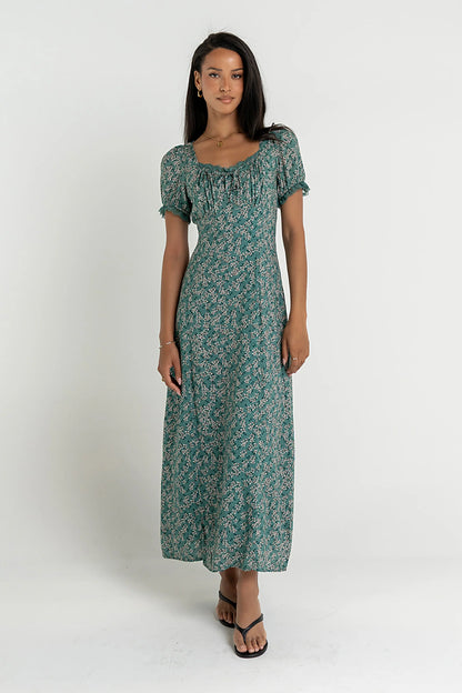 Camden Floral Maxi Dress in Green