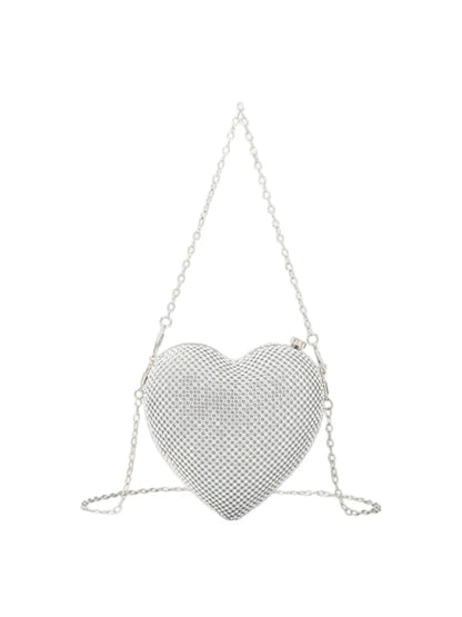 Womens Heart Shape Evening Clutch Bag