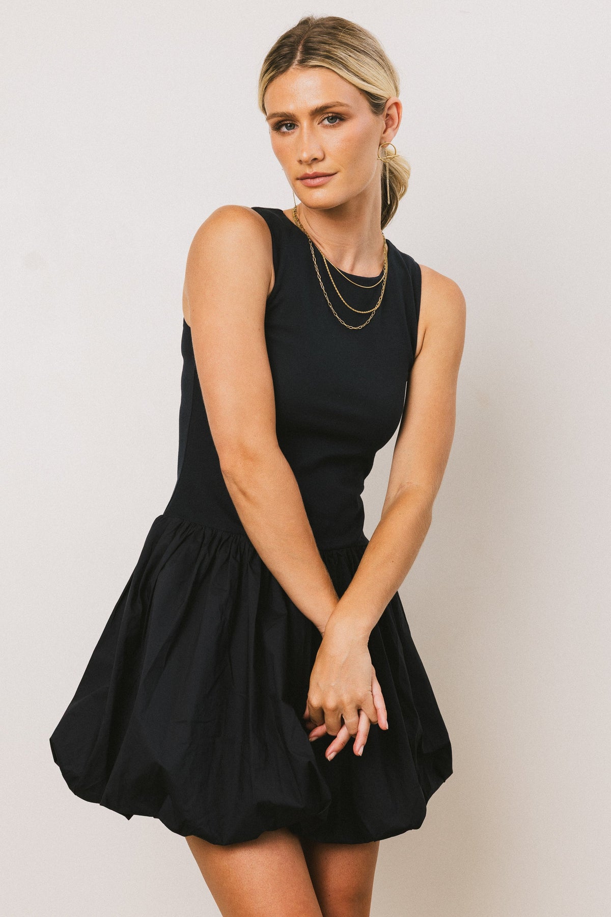 Nila Bubble Mini Dress in Navy FINAL SALE