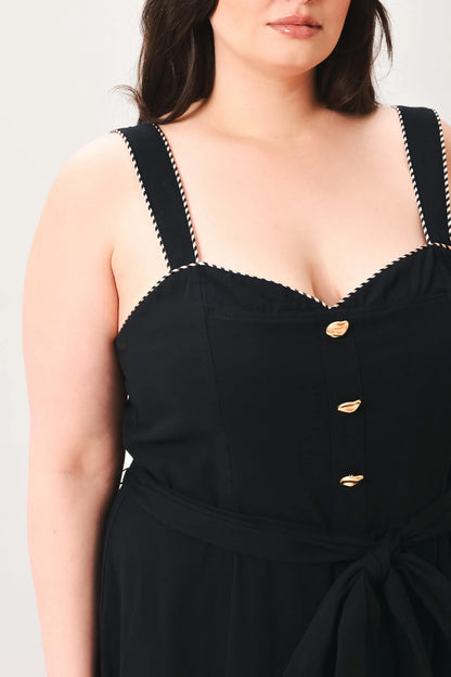LOVELY NOIR BLACK MIDI DRESS