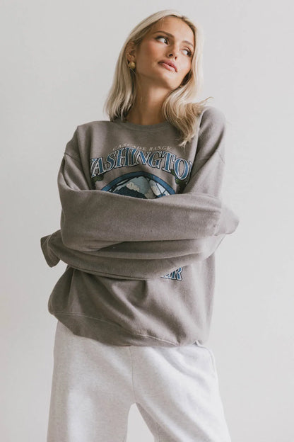 Mount Rainier Crewneck in Grey FINAL SALE