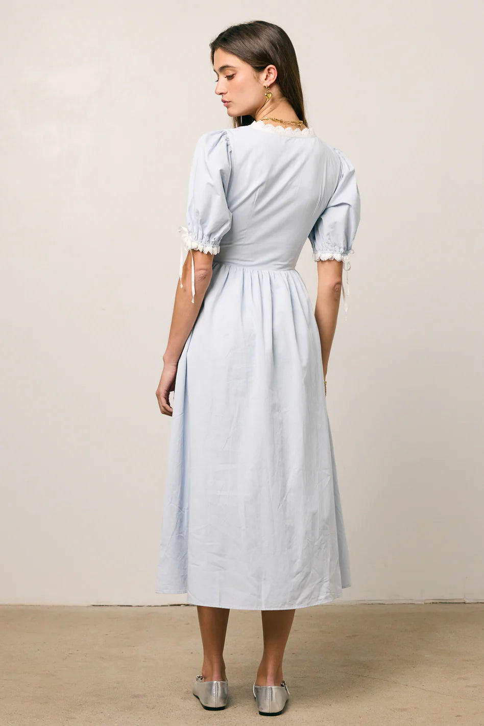 Romy Lace Trim Midi Dress FINAL SALE