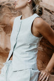 Rosa Striped Vest in Green
