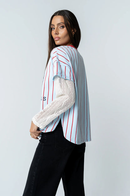 Home Run Oversized Tee in Blue