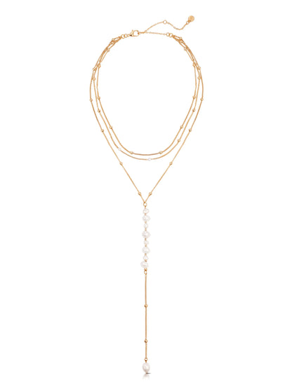 Coastal Pearl Lariat Necklace