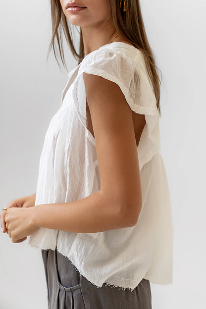 Leia Blouse in Cream FINAL SALE
