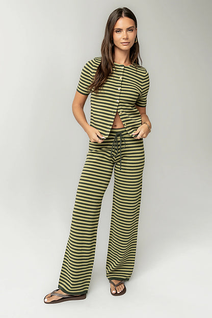 Ireland Striped Top in Green FINAL SALE